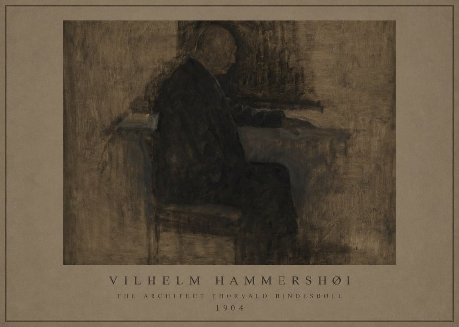 Vilhelm Hammershøi The Architect Thorvald Bindesbøll No1 - Póster