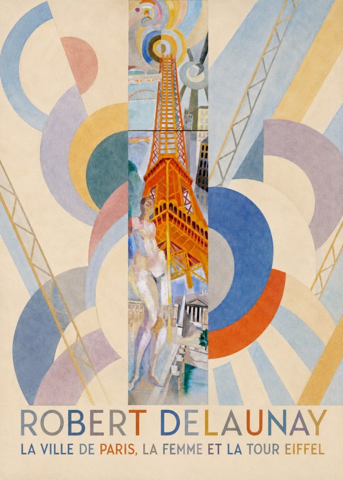 Robert Delaunay La Ville De Paris, La Femme Et La Tour Eiffel No3 - Póster