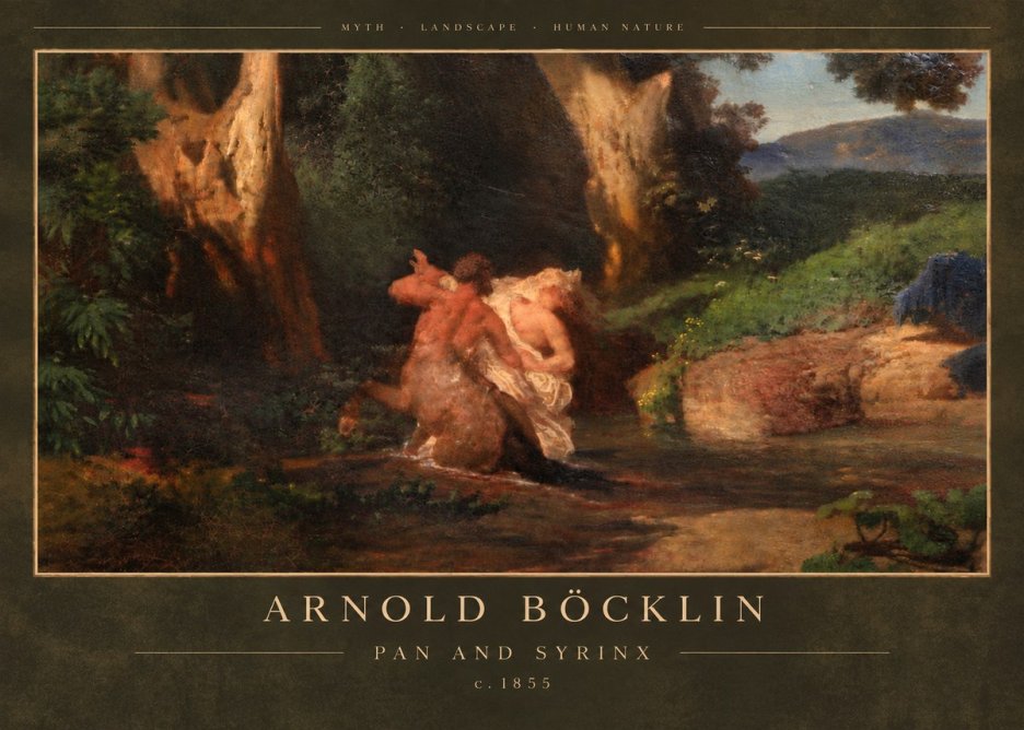 Arnold Böcklin Pan and Syrinx No5 - Póster