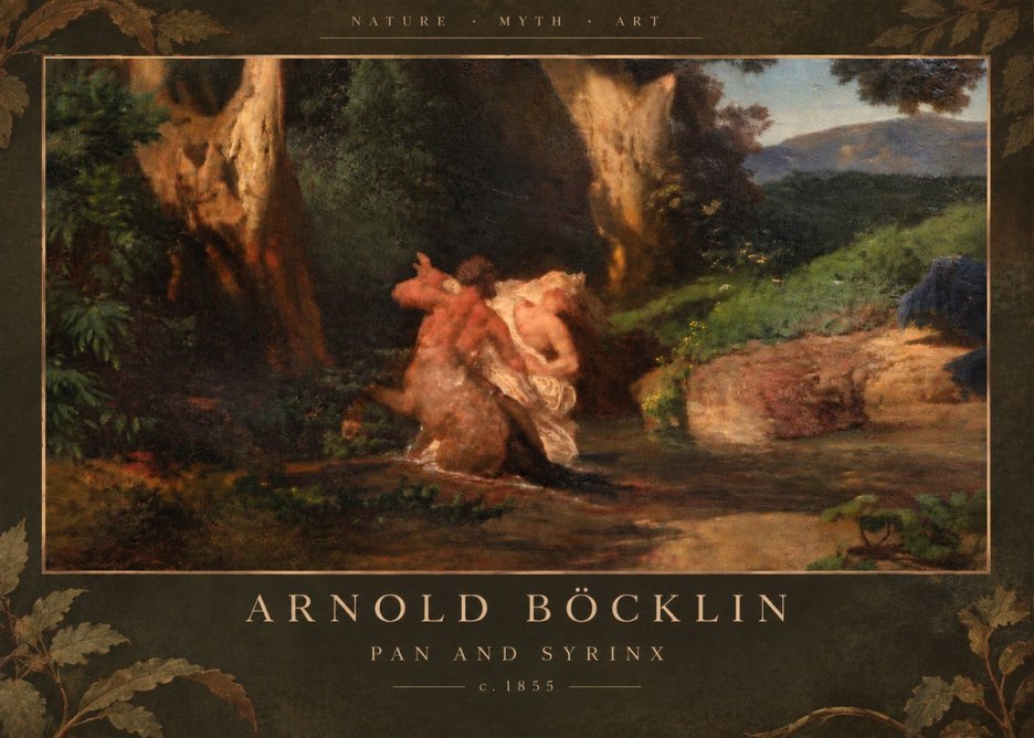 Arnold Böcklin Pan and Syrinx No6 - Póster