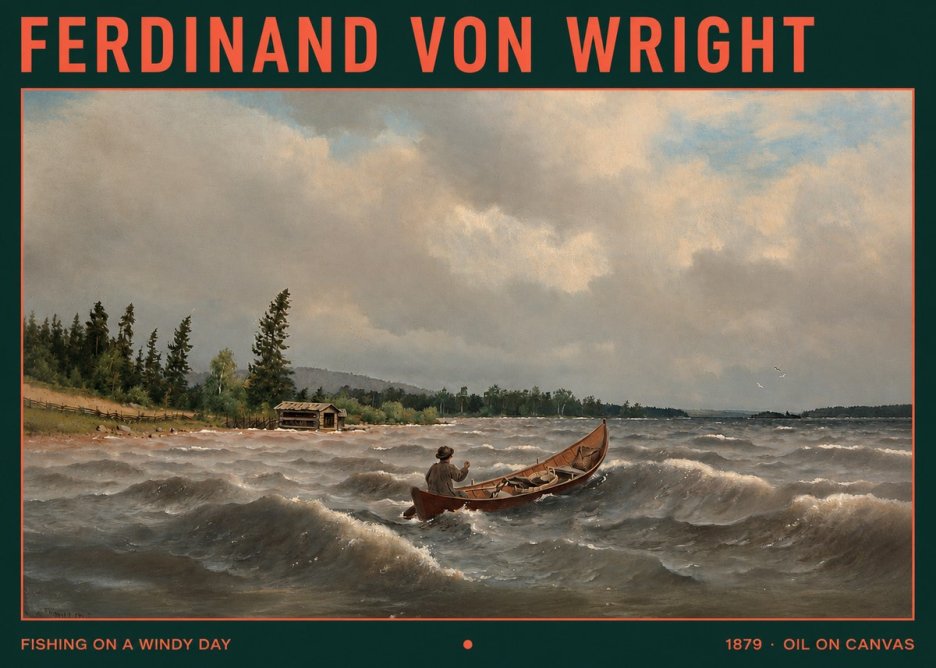 Ferdinand von Wright Fishing on a Windy Day No2 - Póster