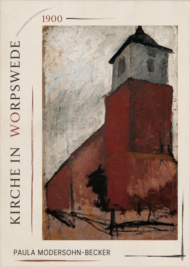 Paula Modersohn-Becker Kirche in Worpswede No1 - Póster