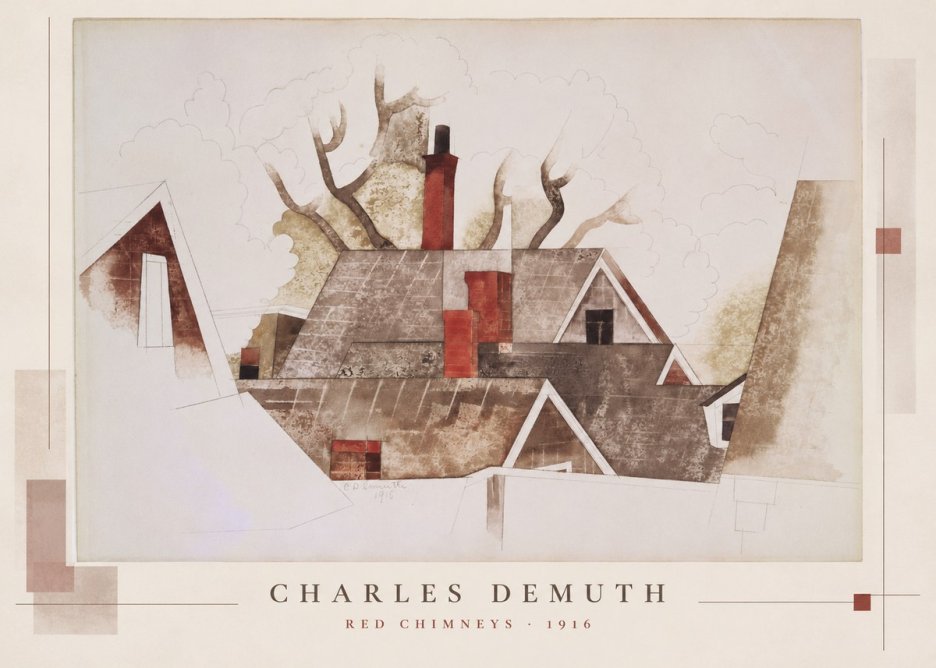 Charles Demuth Red Chimneys No5 - Póster