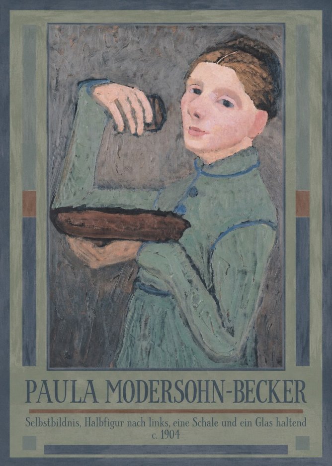 Paula Modersohn-Becker Selbstbildnis, Halbfigur Nach Links, Eine Schale Und Ein Glas Haltend No1 - Póster