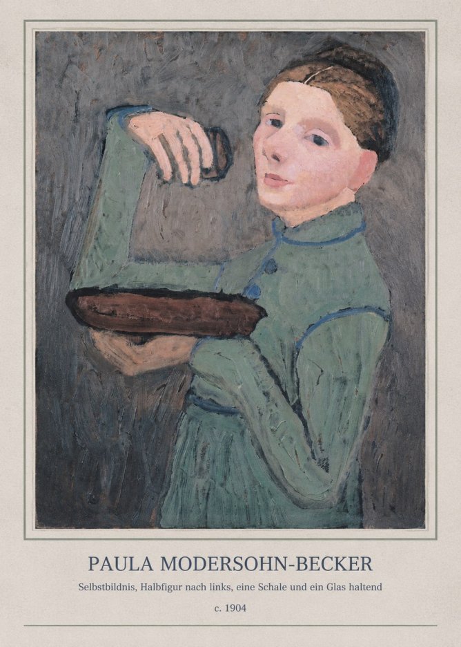 Paula Modersohn-Becker Selbstbildnis, Halbfigur Nach Links, Eine Schale Und Ein Glas Haltend No4 - Póster