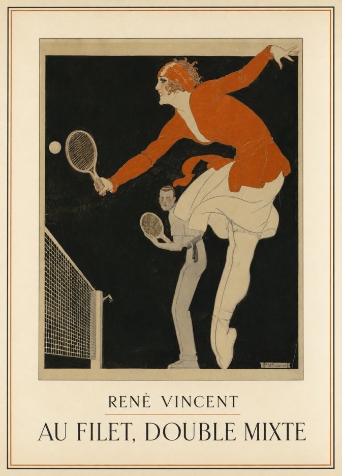 René Vincent Au Filet, Double Mixte No1 - Póster