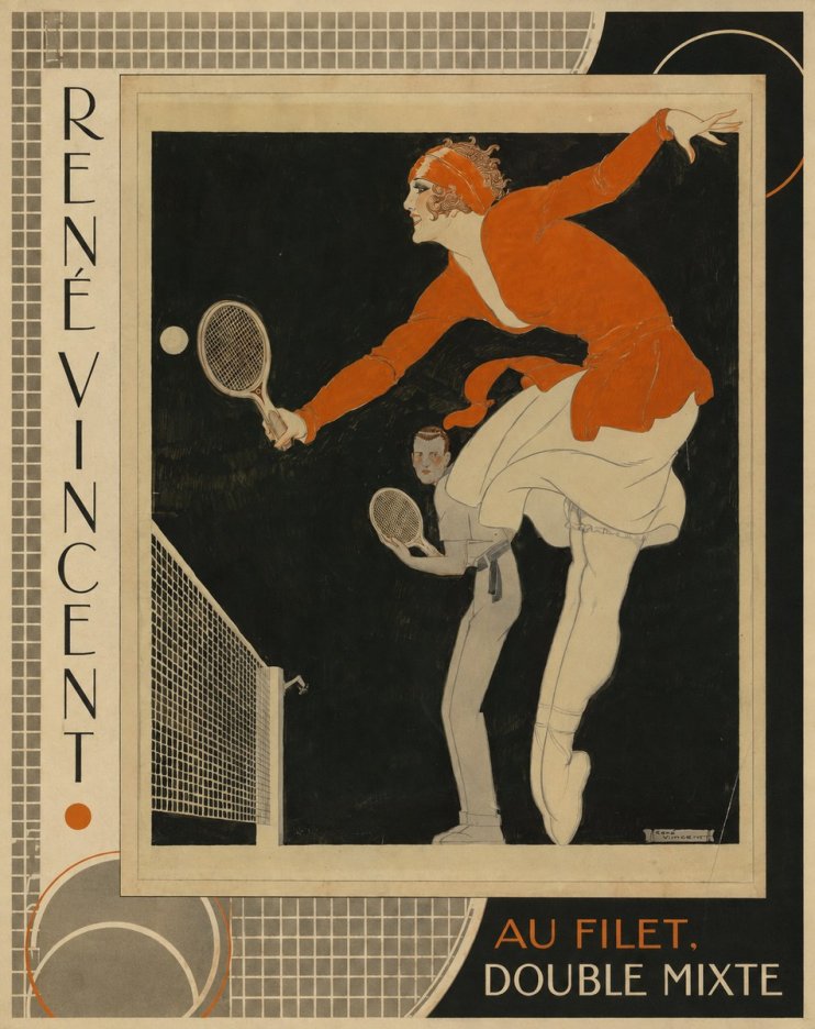 René Vincent Au Filet, Double Mixte No3 - Póster
