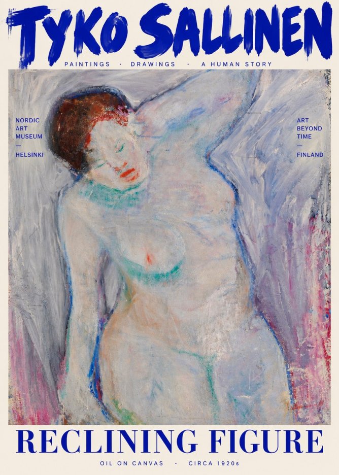 Tyko Sallinen Reclining Figure No3 - Póster