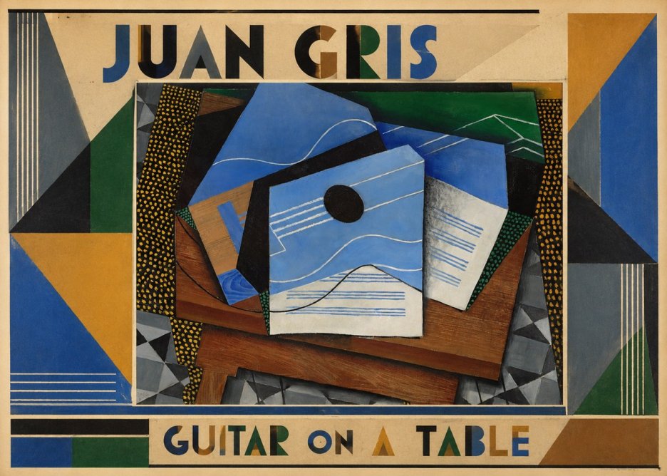 Juan Gris Guitar on a Table No1 - Póster