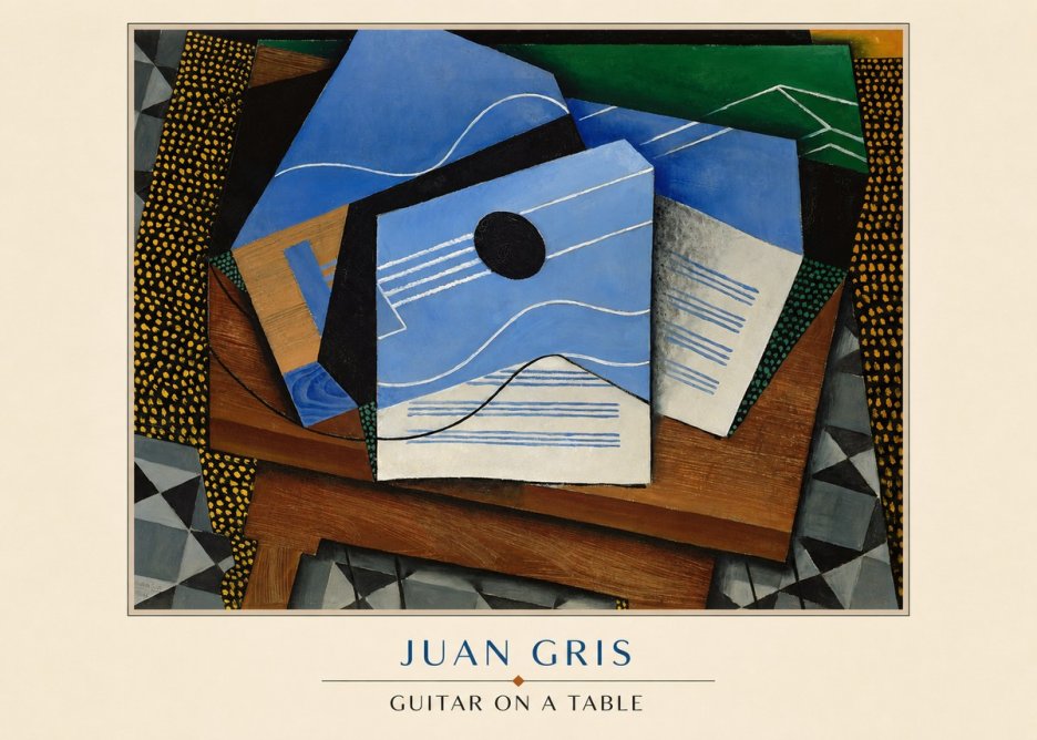 Juan Gris Guitar on a Table No3 - Póster