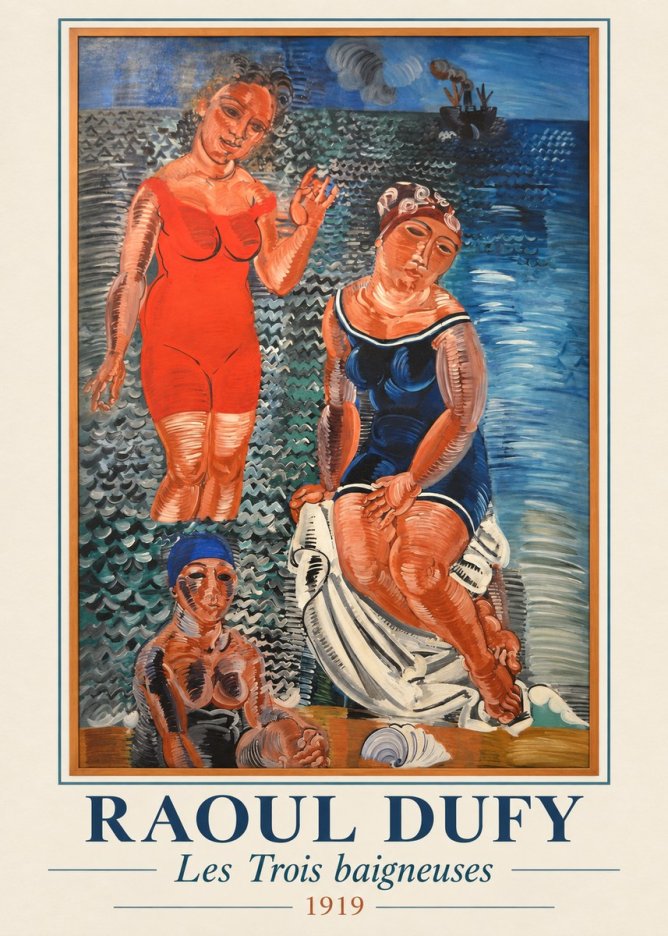Raoul Dufy Les Trois Baigneuses No1 - Póster