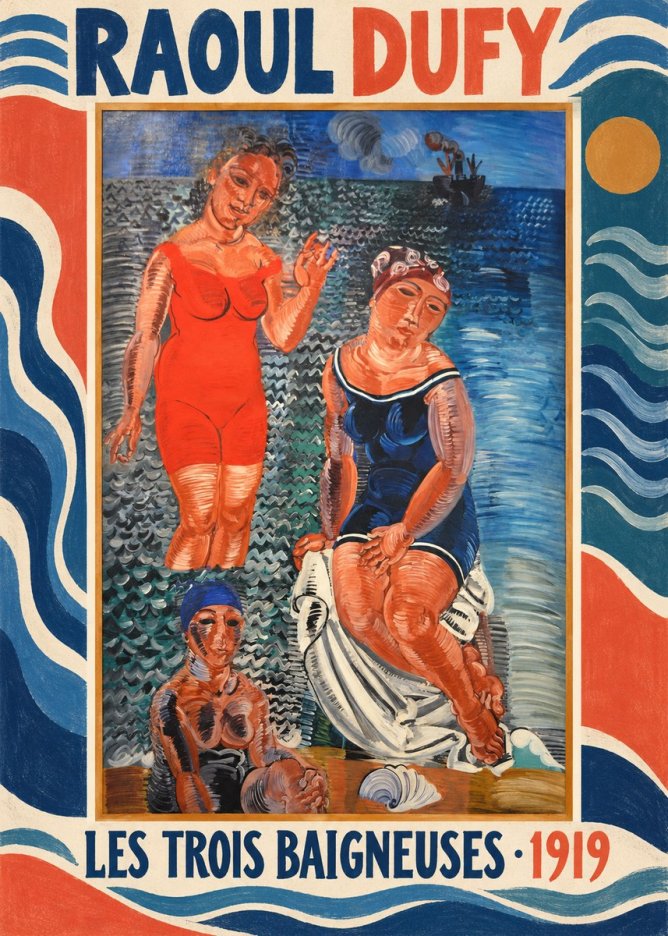 Raoul Dufy Les Trois Baigneuses No2 - Póster