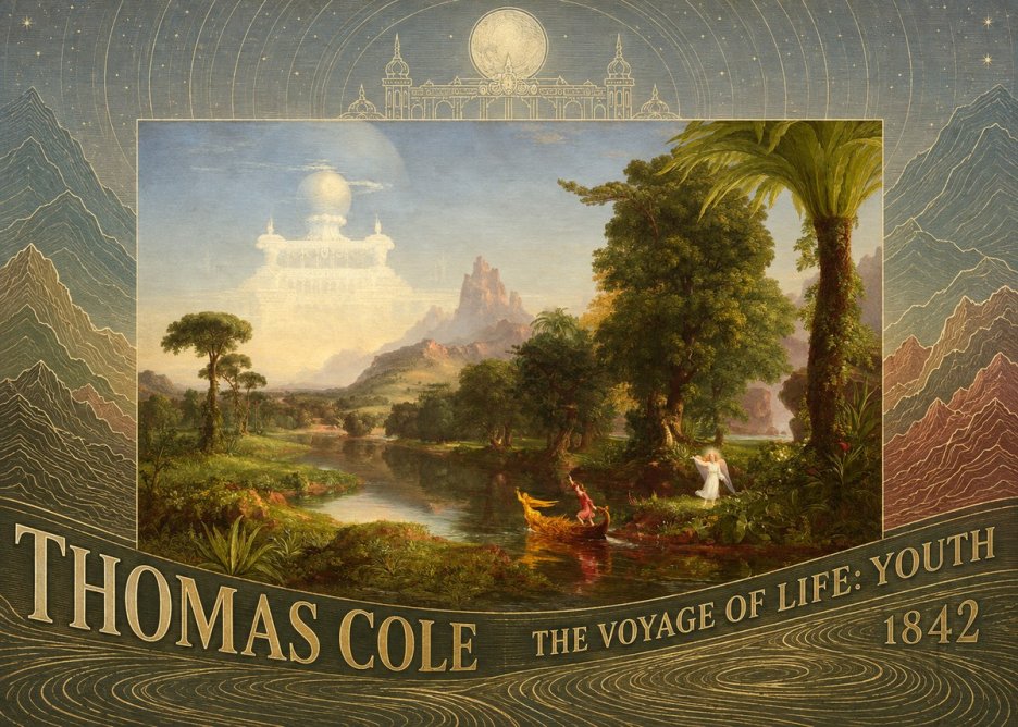 Thomas Cole The Voyage of Life: Youth III No6 - Póster