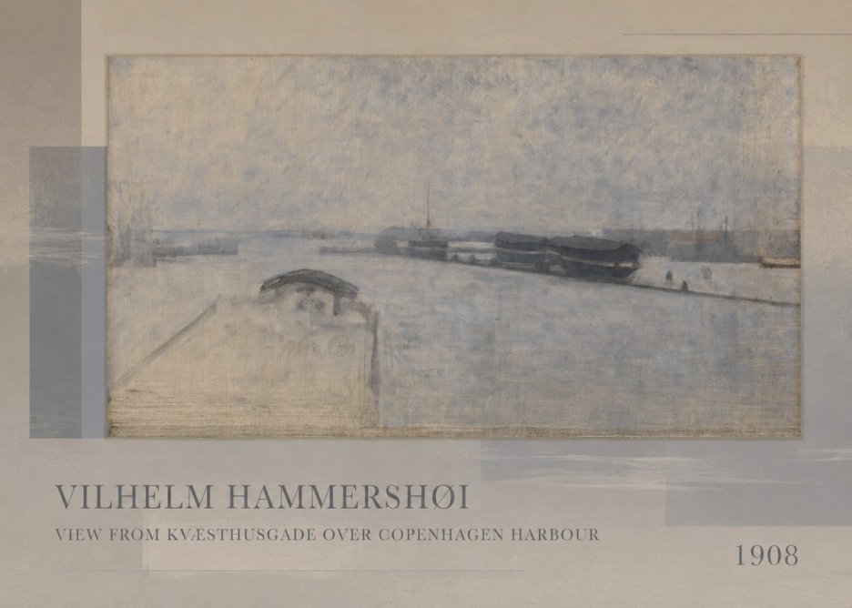 Vilhelm Hammershøi View from Kvæsthusgade over Copenhagen Harbour No5 - Póster