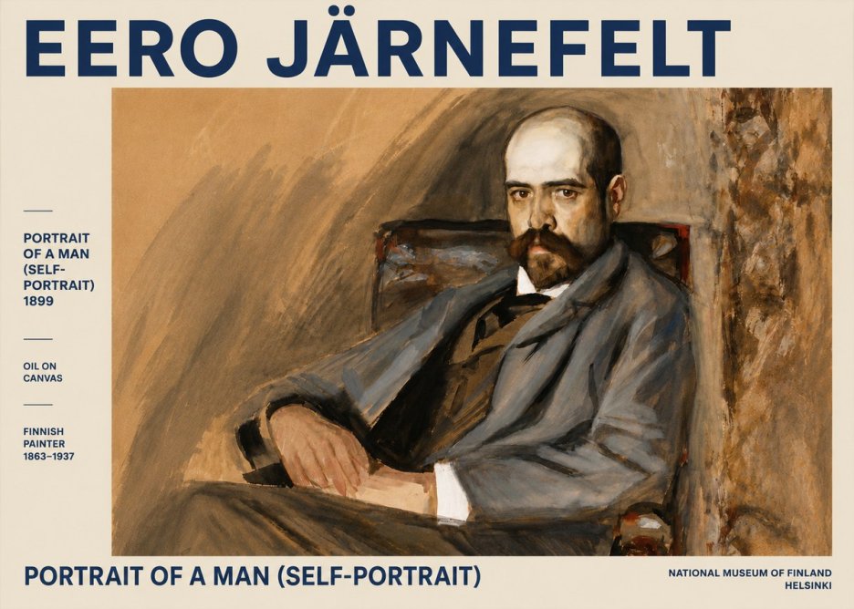 Eero Järnefelt Portrait of a Man (Self-portrait) No4 - Póster