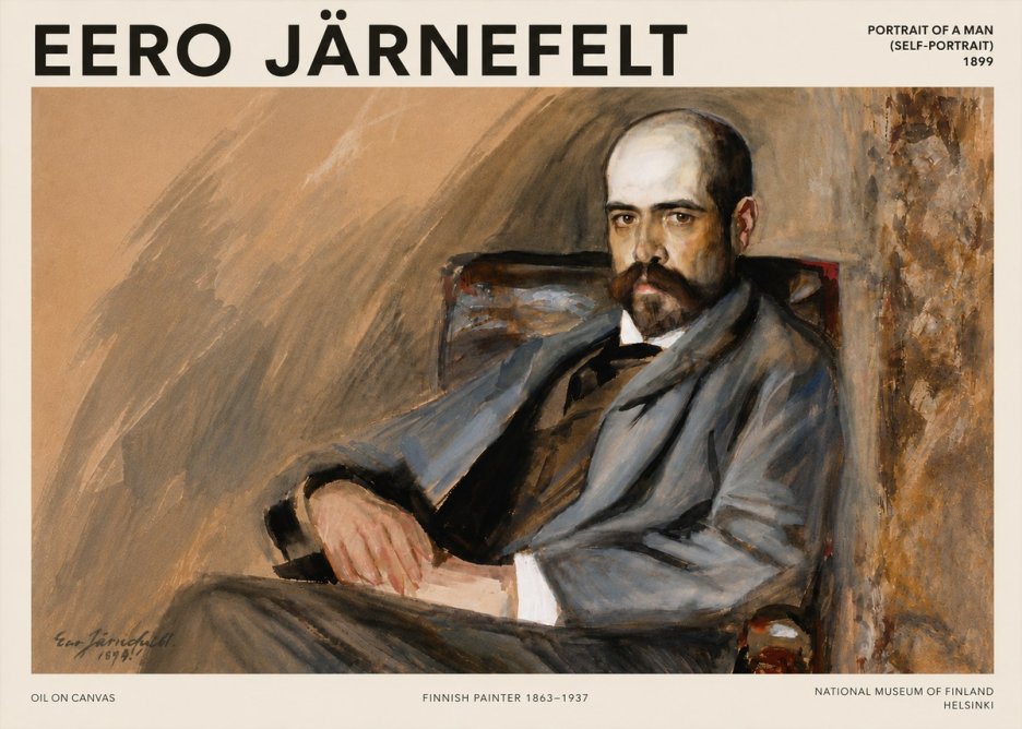 Eero Järnefelt Portrait of a Man (Self-portrait) No6 - Póster