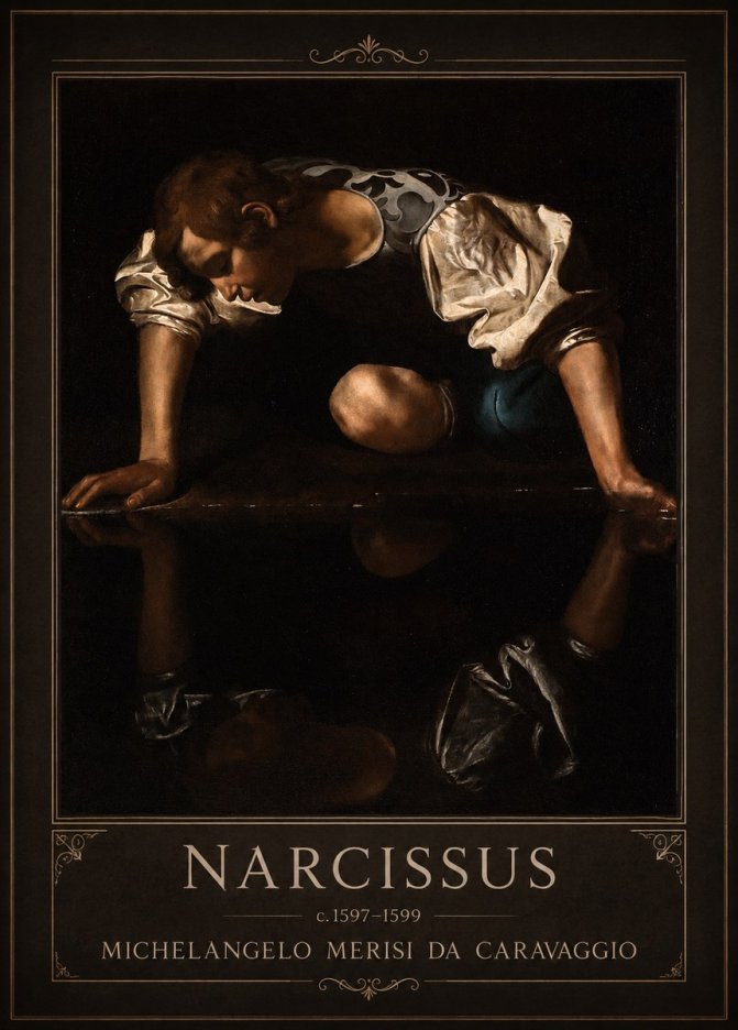 Michelangelo Merisi da Caravaggio Narcissus II No1 - Póster
