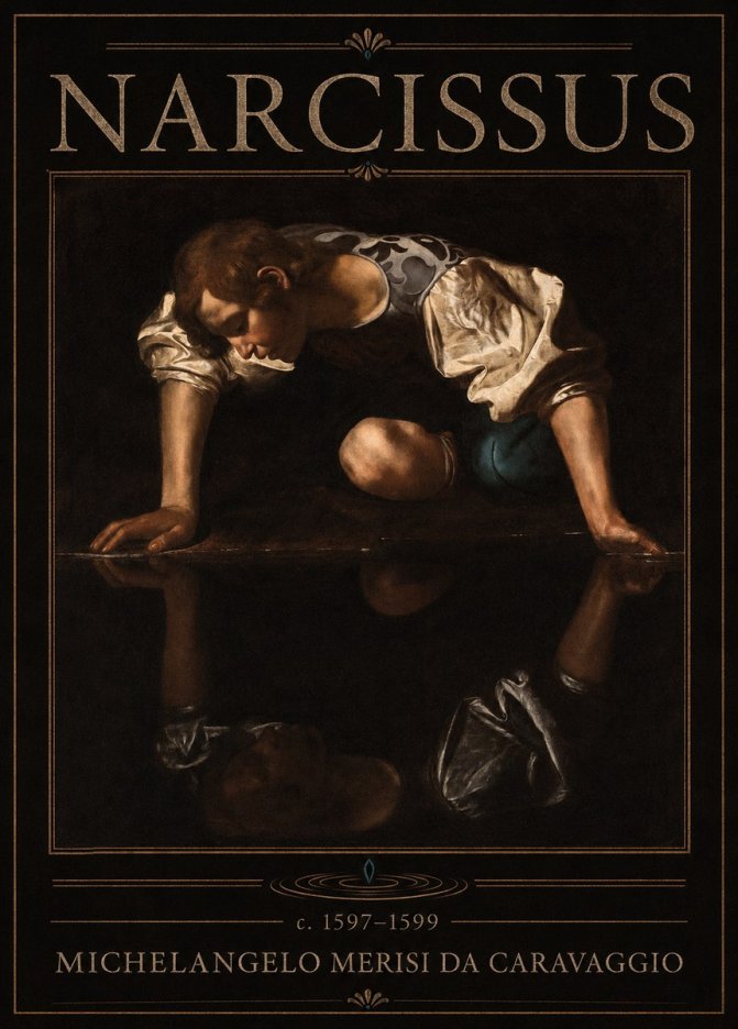Michelangelo Merisi da Caravaggio Narcissus II No6 - Póster
