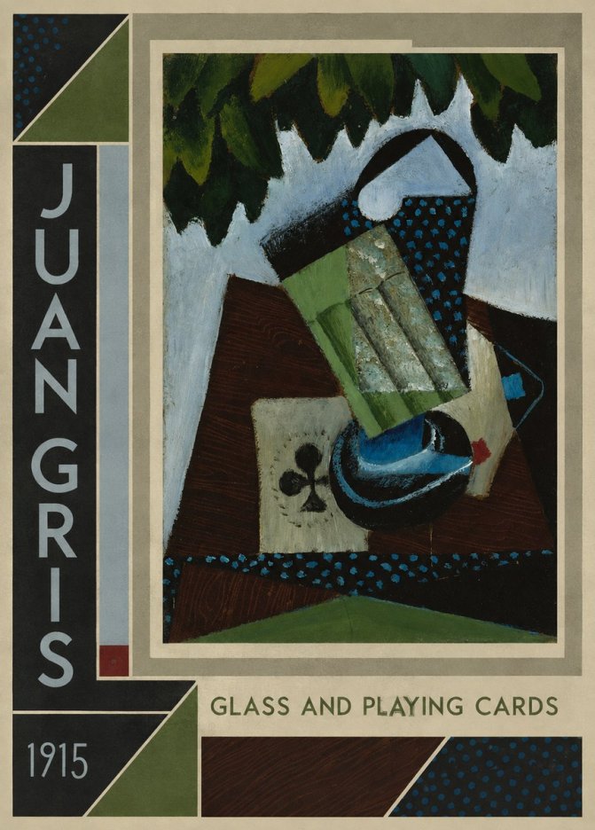 Juan Gris Glass and Playing Cards No2 - Póster