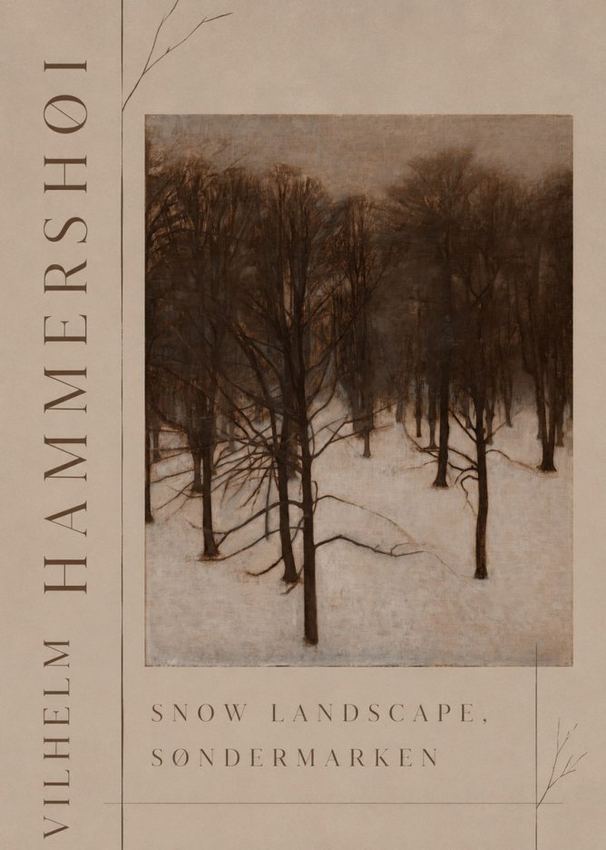 Vilhelm Hammershøi Snow Landscape, Søndermarken No3 - Póster