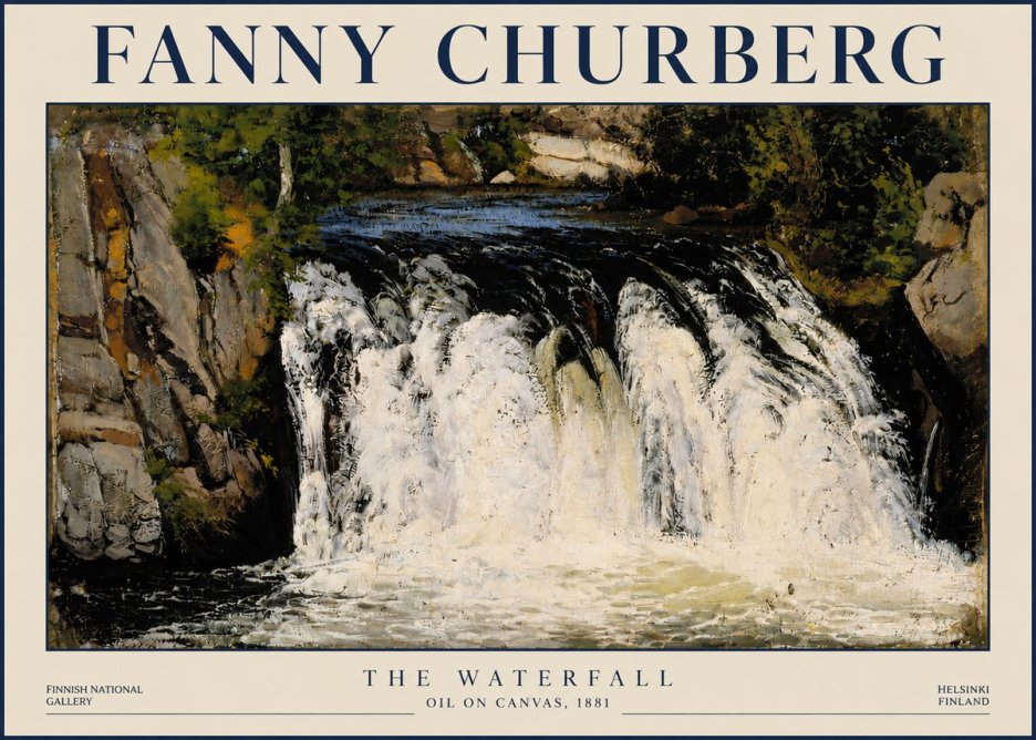 Fanny Churberg The Waterfall No3 - Póster