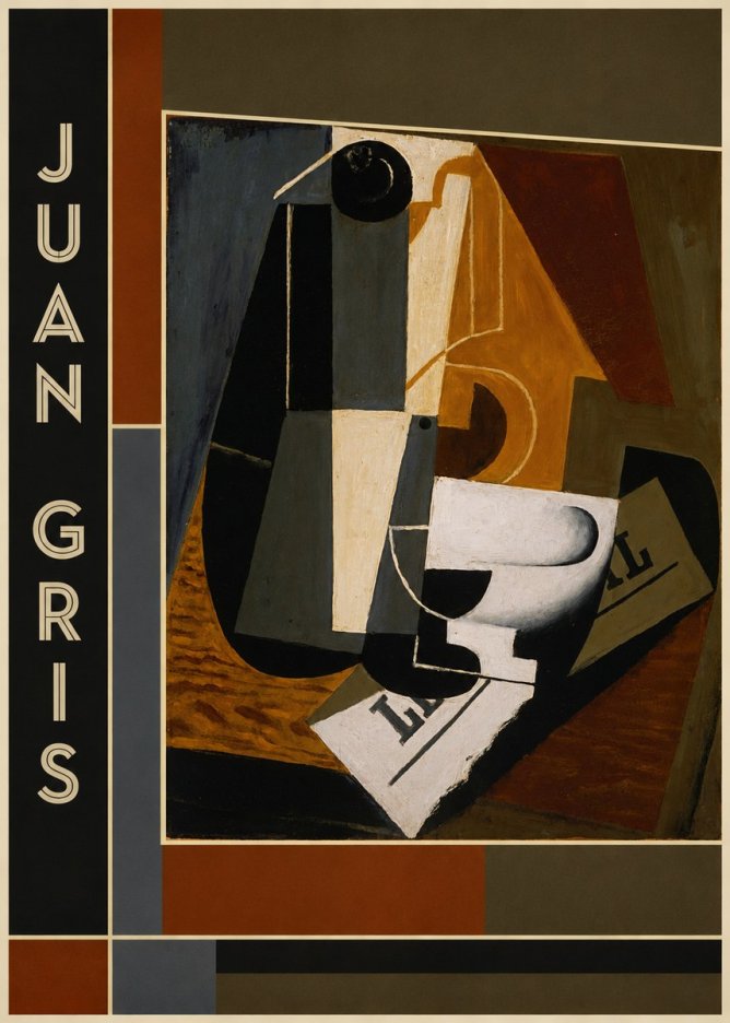 Juan Gris Glass and Bottle No2 - Póster