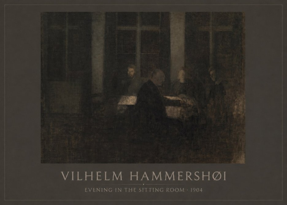 Vilhelm Hammershøi Evening in the Sitting Room No1 - Póster