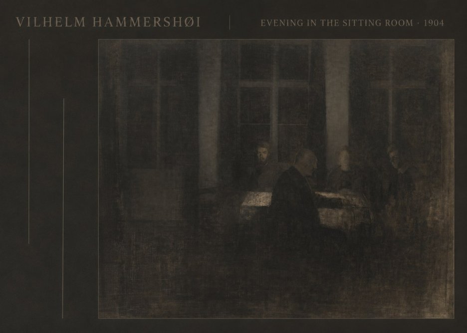 Vilhelm Hammershøi Evening in the Sitting Room No3 - Póster