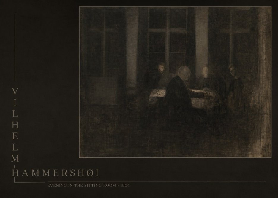 Vilhelm Hammershøi Evening in the Sitting Room No6 - Póster