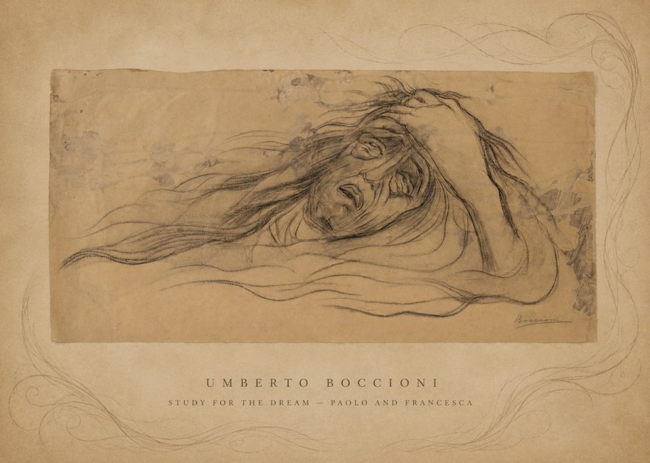 Umberto Boccioni Study for the Dream — Paolo and Francesca No5 - Póster