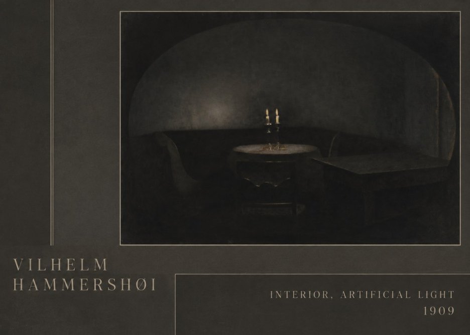 Vilhelm Hammershøi Interior, Artificial Light No2 - Póster