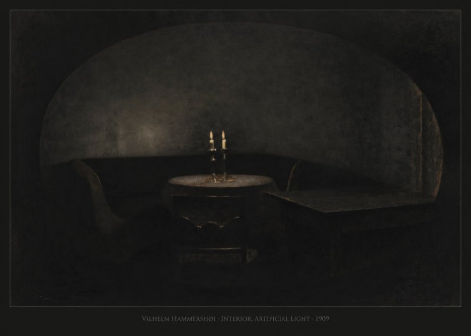 Vilhelm Hammershøi Interior, Artificial Light No5 - Póster