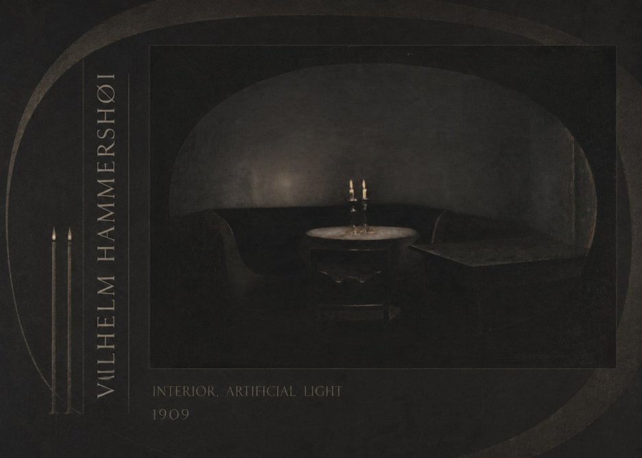 Vilhelm Hammershøi Interior, Artificial Light No6 - Póster