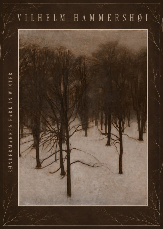 Vilhelm Hammershøi Søndermarken Park in Winter No4 - Póster