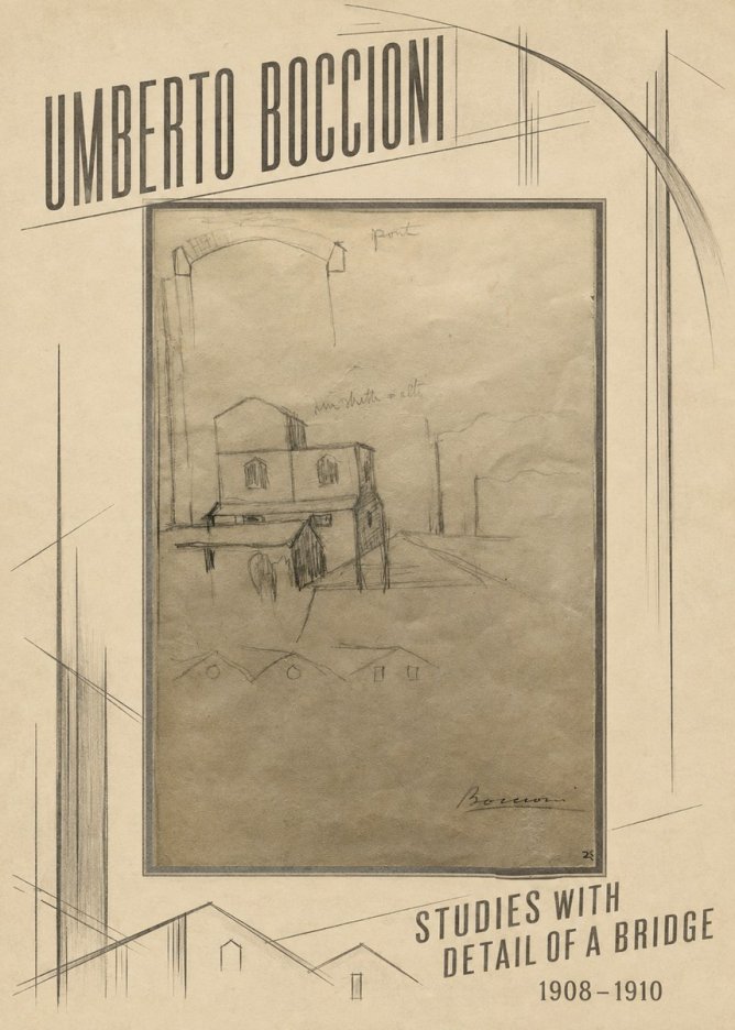 Umberto Boccioni Studies with Detail of a Bridige No2 - Póster