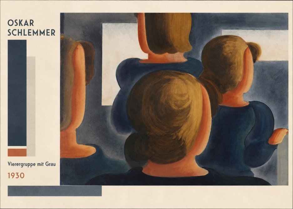 Oskar Schlemmer Vierergruppe Mit Grau No1 - Póster