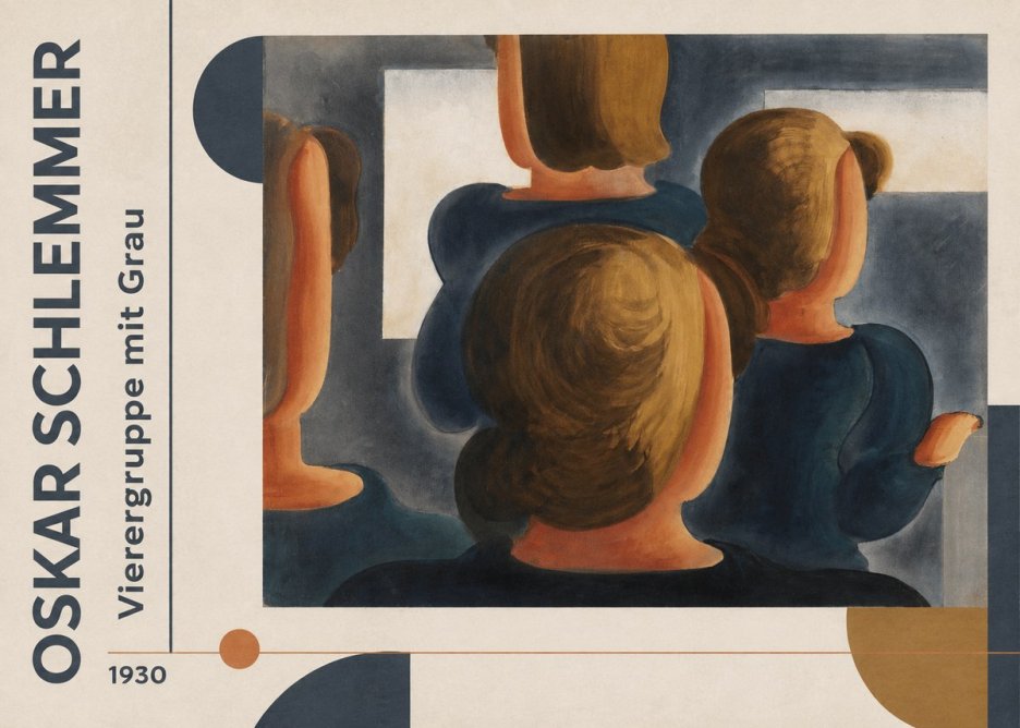 Oskar Schlemmer Vierergruppe Mit Grau No3 - Póster