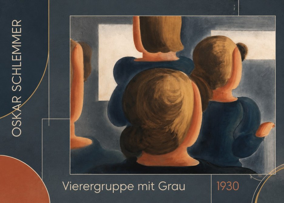 Oskar Schlemmer Vierergruppe Mit Grau No5 - Póster