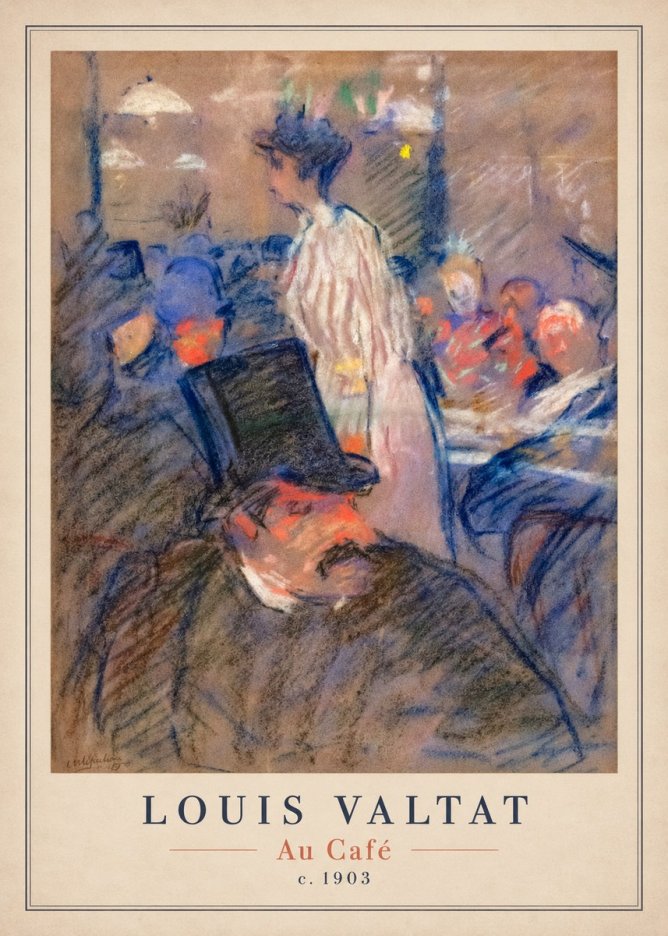 Louis Valtat Au Café No4 - Póster