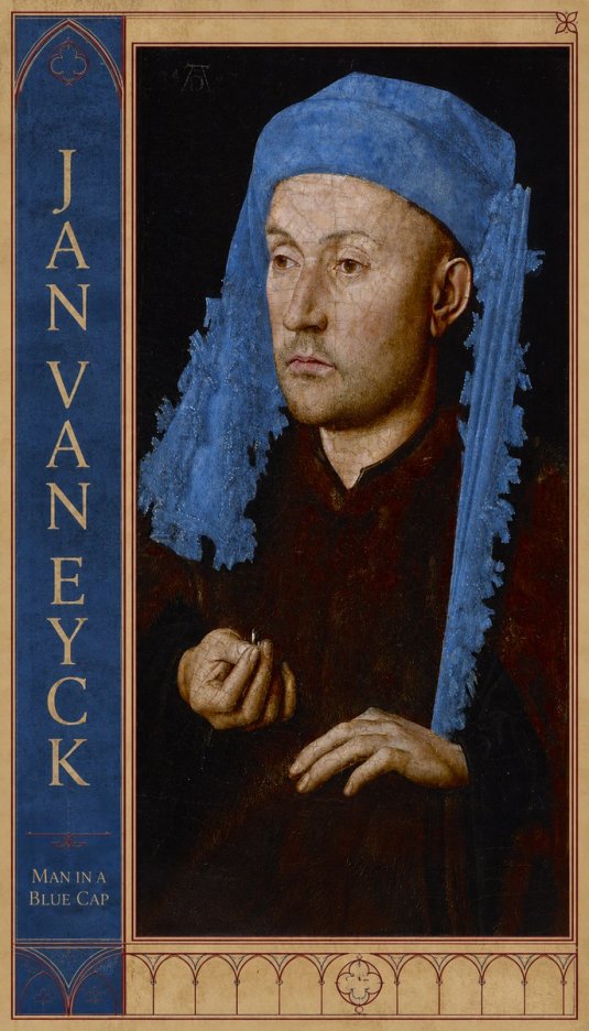 Jan van Eyck Man in a Blue Cap I No2 - Póster