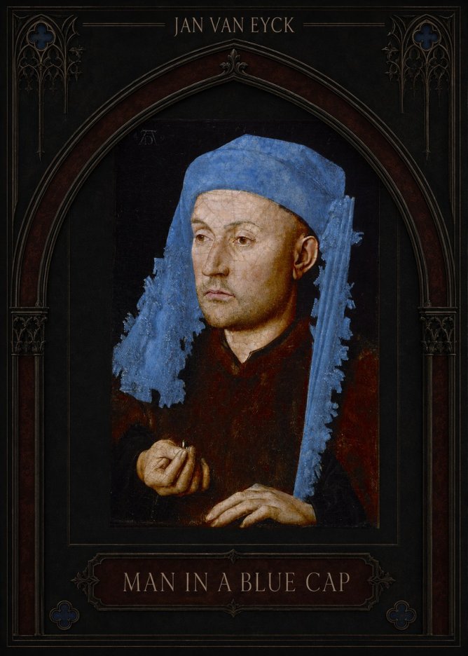 Jan van Eyck Man in a Blue Cap I No3 - Póster