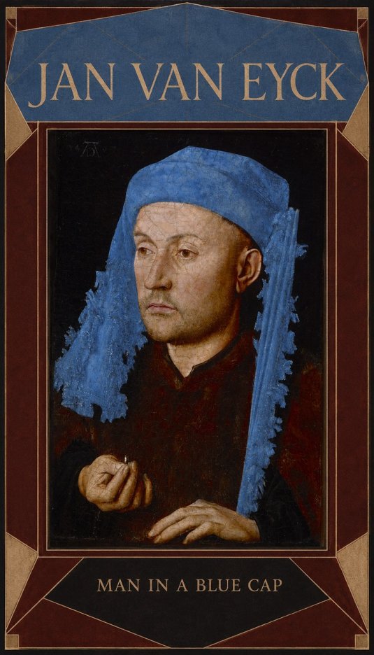 Jan van Eyck Man in a Blue Cap I No6 - Póster