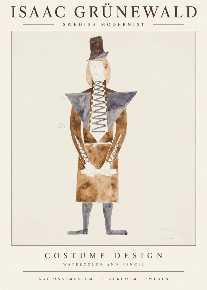 Isaac Grünewald Costume Design XIII No2 - Póster