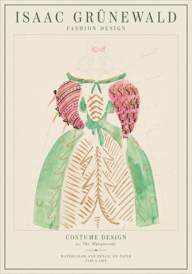 Isaac Grünewald Costume Design for the Masquerade No1 - Póster