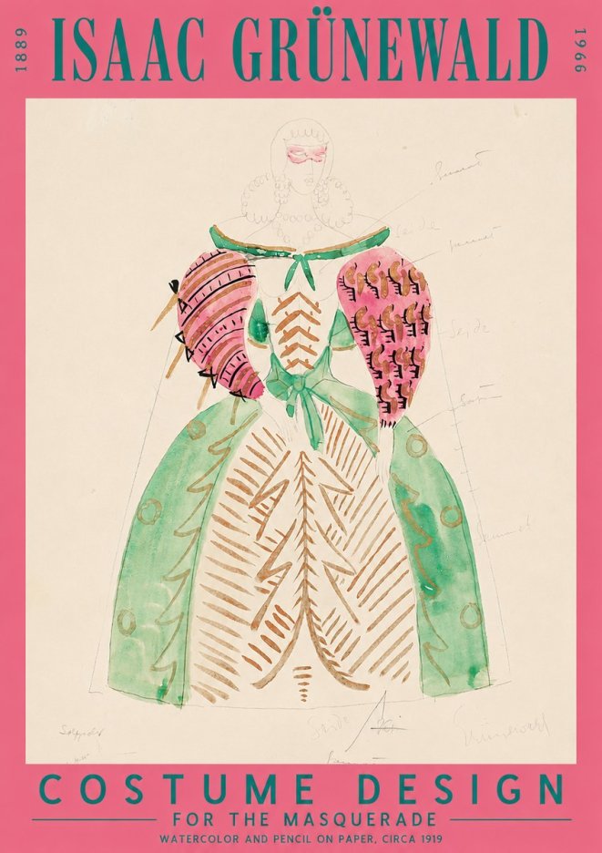 Isaac Grünewald Costume Design for the Masquerade No2 - Póster