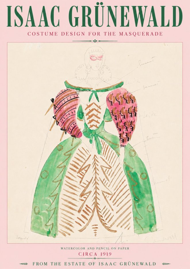 Isaac Grünewald Costume Design for the Masquerade No4 - Póster