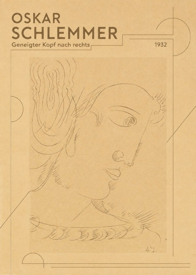 Oskar Schlemmer Geneigter Kopf Nach Rechts No3 - Póster
