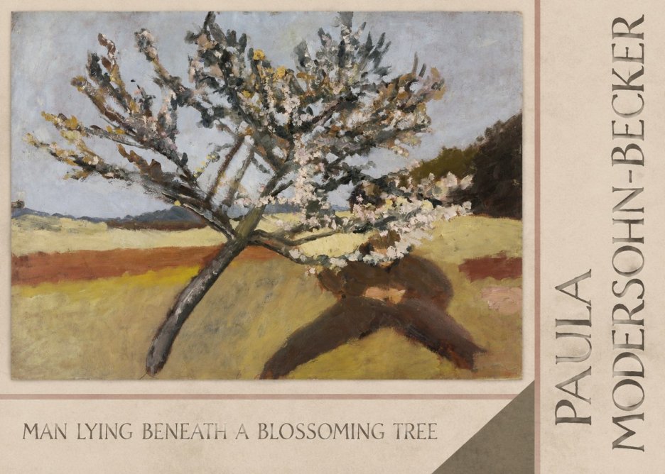Paula Modersohn-Becker Man Lying Beneath a Blossoming Tree No2 - Póster