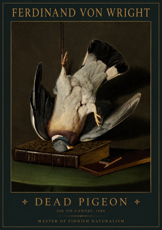 Ferdinand von Wright Dead Pigeon No5 - Póster