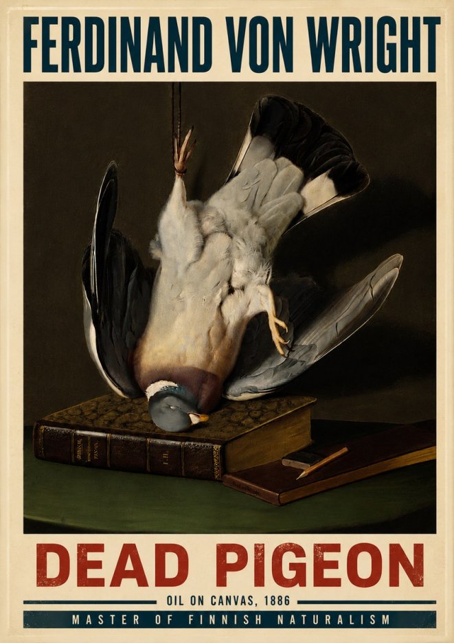 Ferdinand von Wright Dead Pigeon No6 - Póster